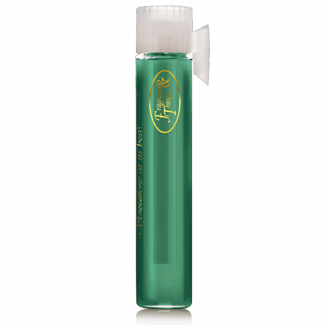 Green liquid in clear plastic vial.